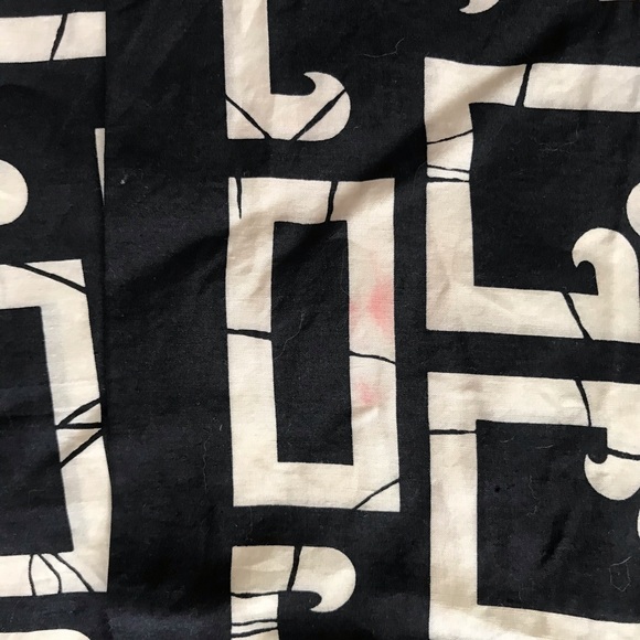 Ann Taylor Silk Vintage Black Geometric Scarf - Picture 3 of 6